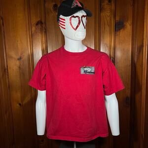 Apex One L Vintage Atlanta Braves Tee Red Graphic 90s MLB Baseball Shirt